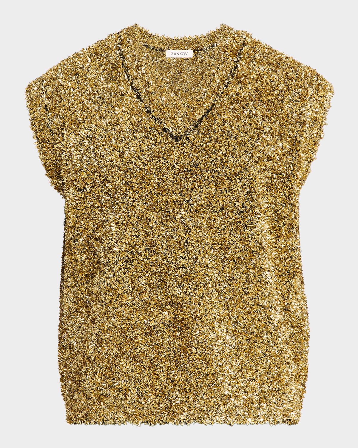 ZANKOV Men's Alain Sleeveless Metallic Sweater