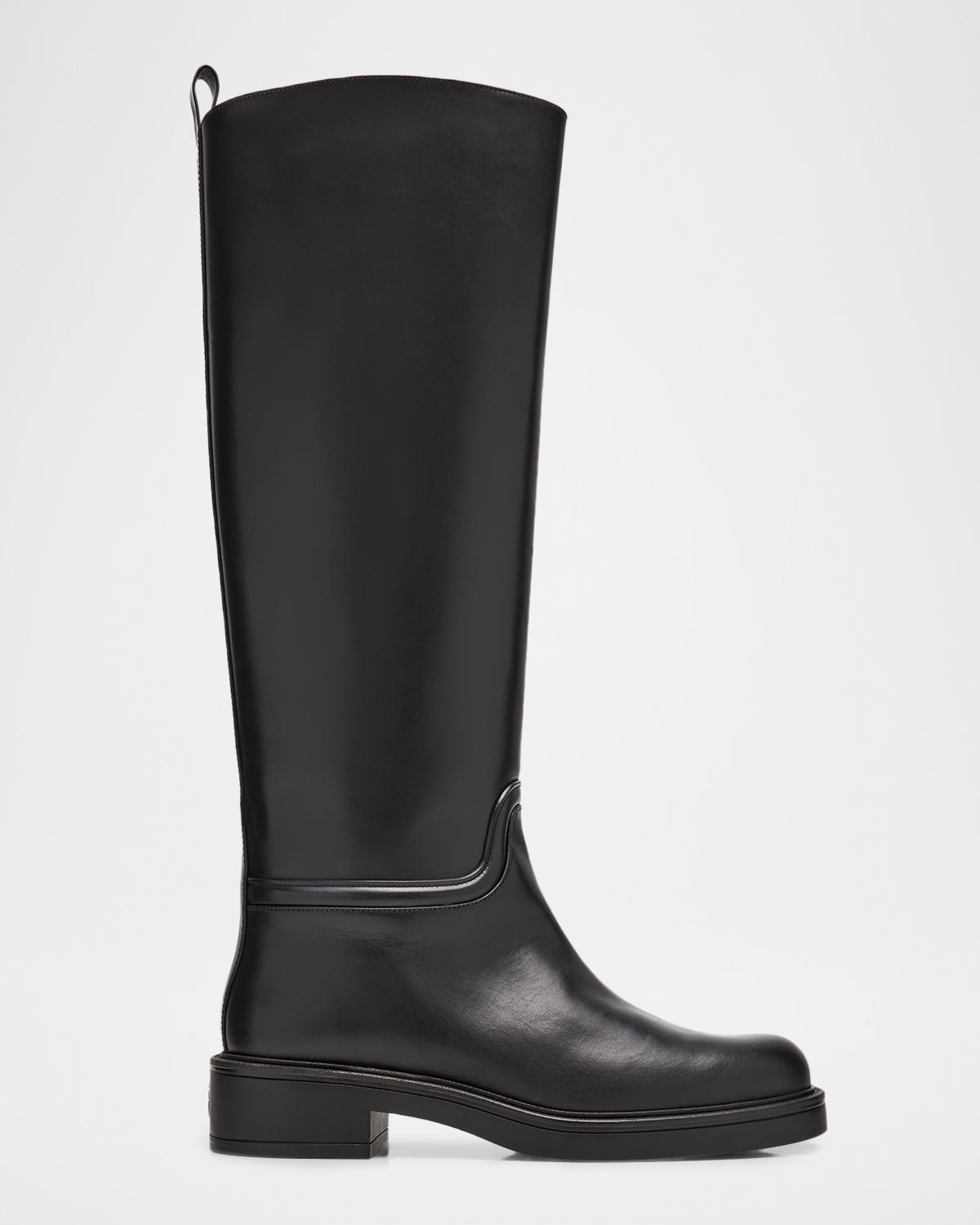 Stuart Weitzman Celia Leather Knee-High Riding Boots