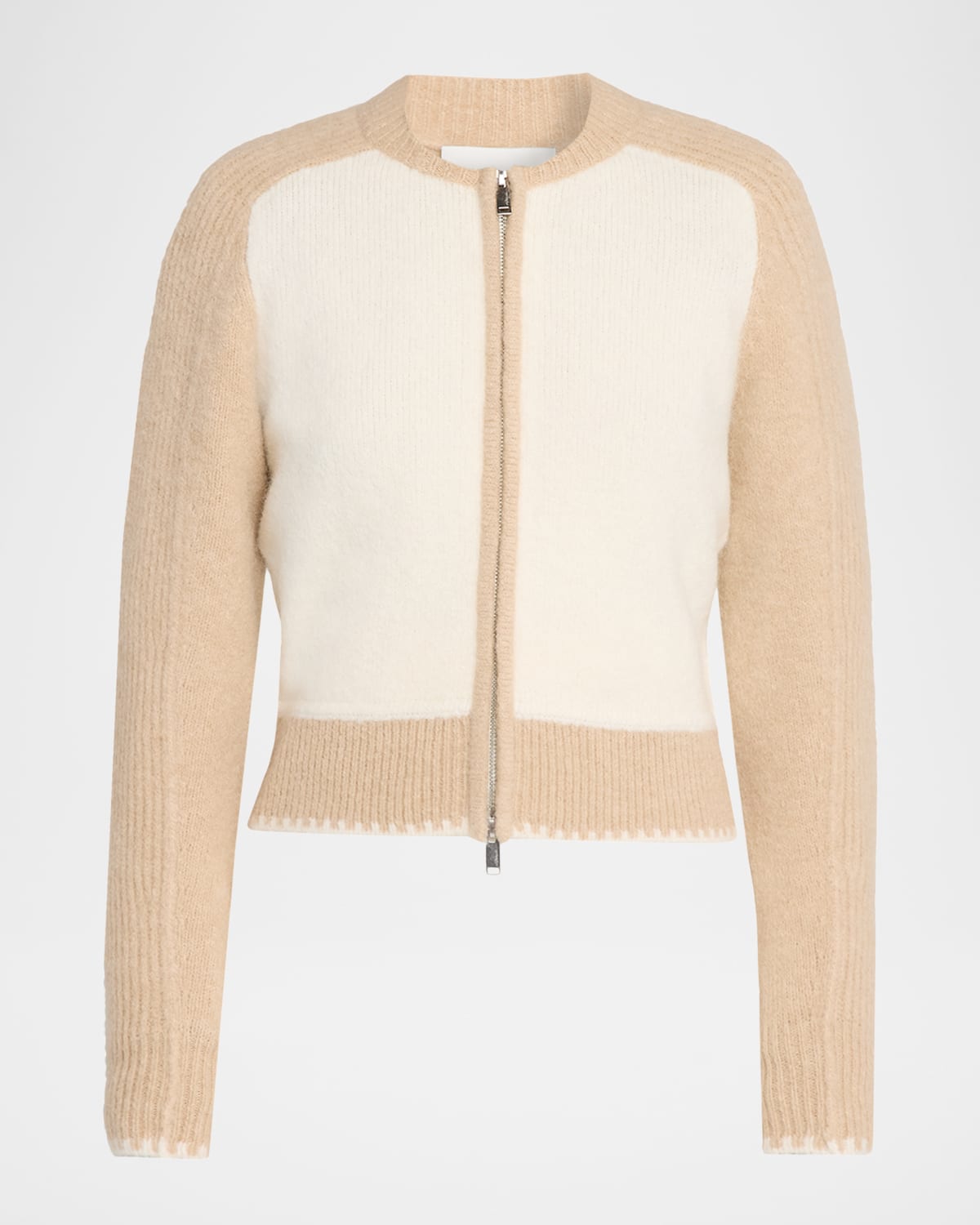 Zip Wool-Blend Cardigan