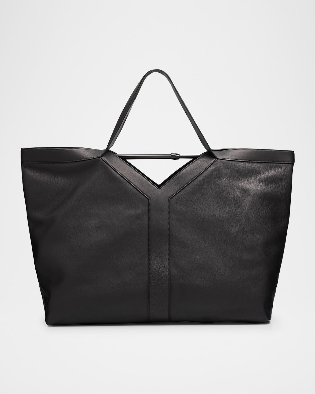 Men & apos;s Y Tote Bag in Grained Leather