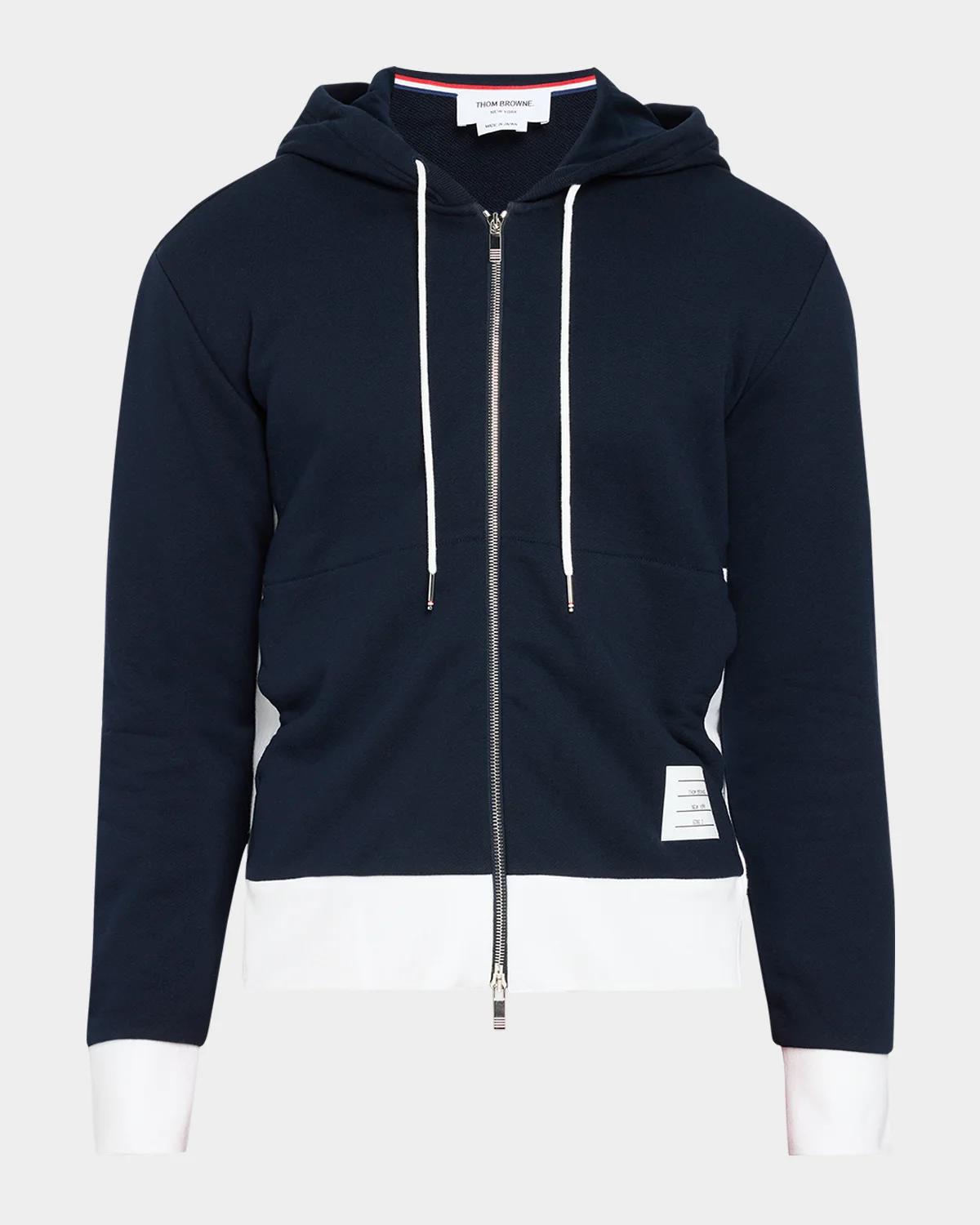 Thom Browne Men's Cotton 4-Bar Stripe Full-Zip Hoodie
