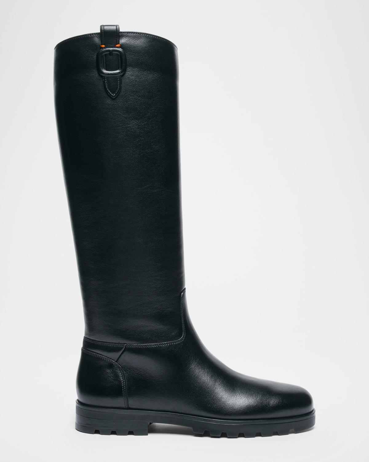 Santoni Bess Leather Knee-High Boots
