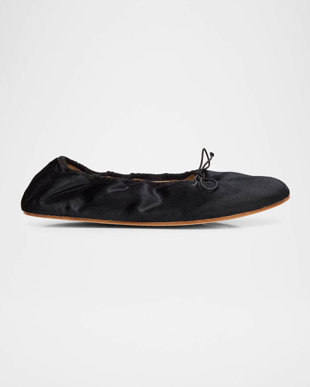 The Row Velvet Ballerina Flats