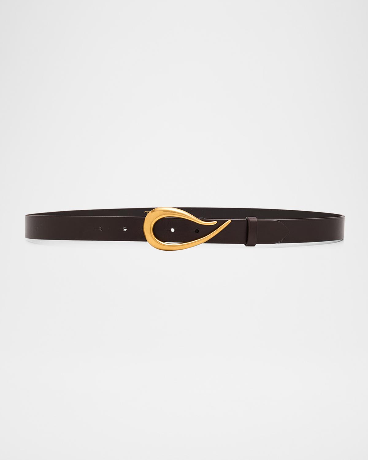 TWP Medium Leather Belt with Snake Buckle