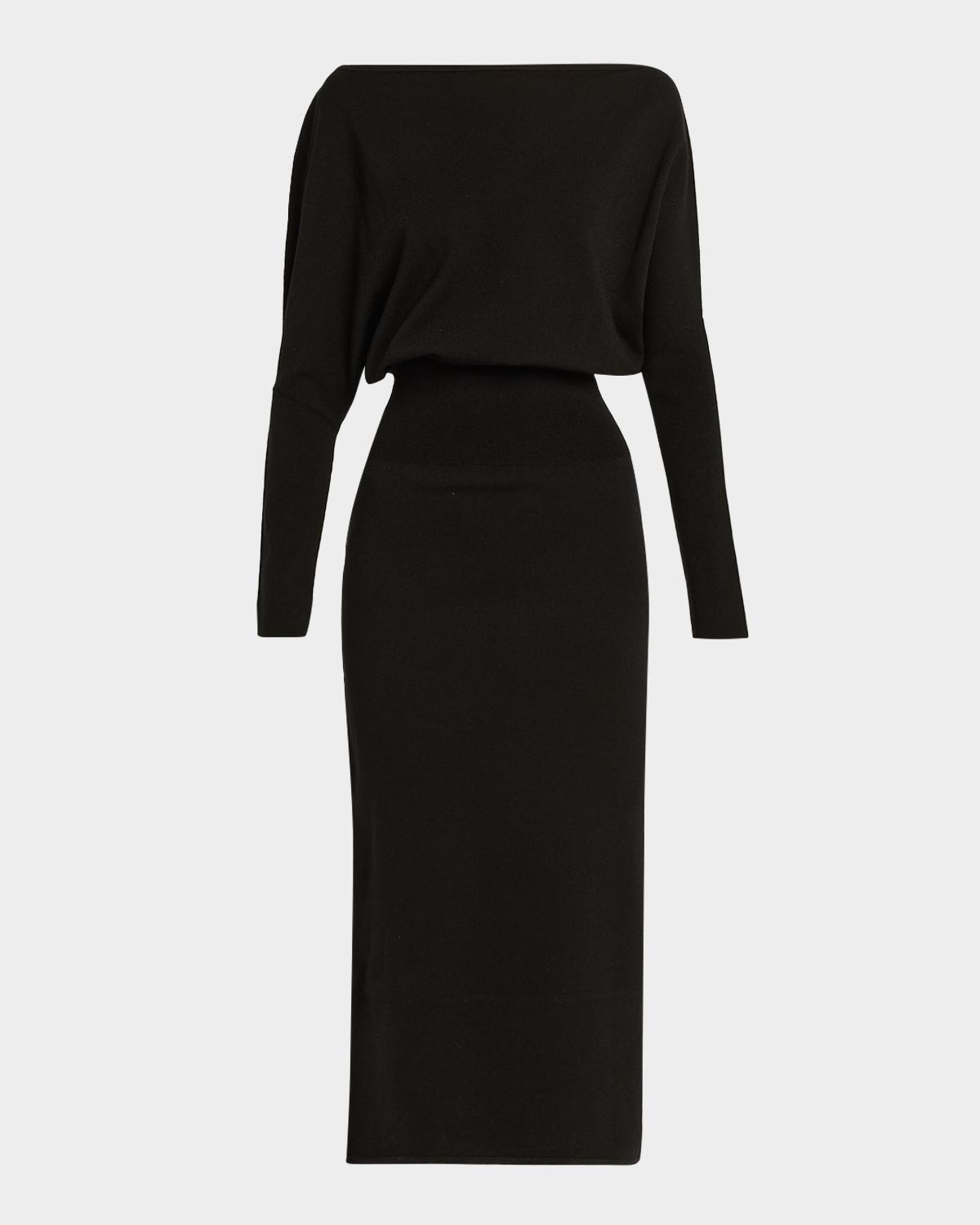 SIMKHAI Janese Off-Shoulder Wool Midi Dress