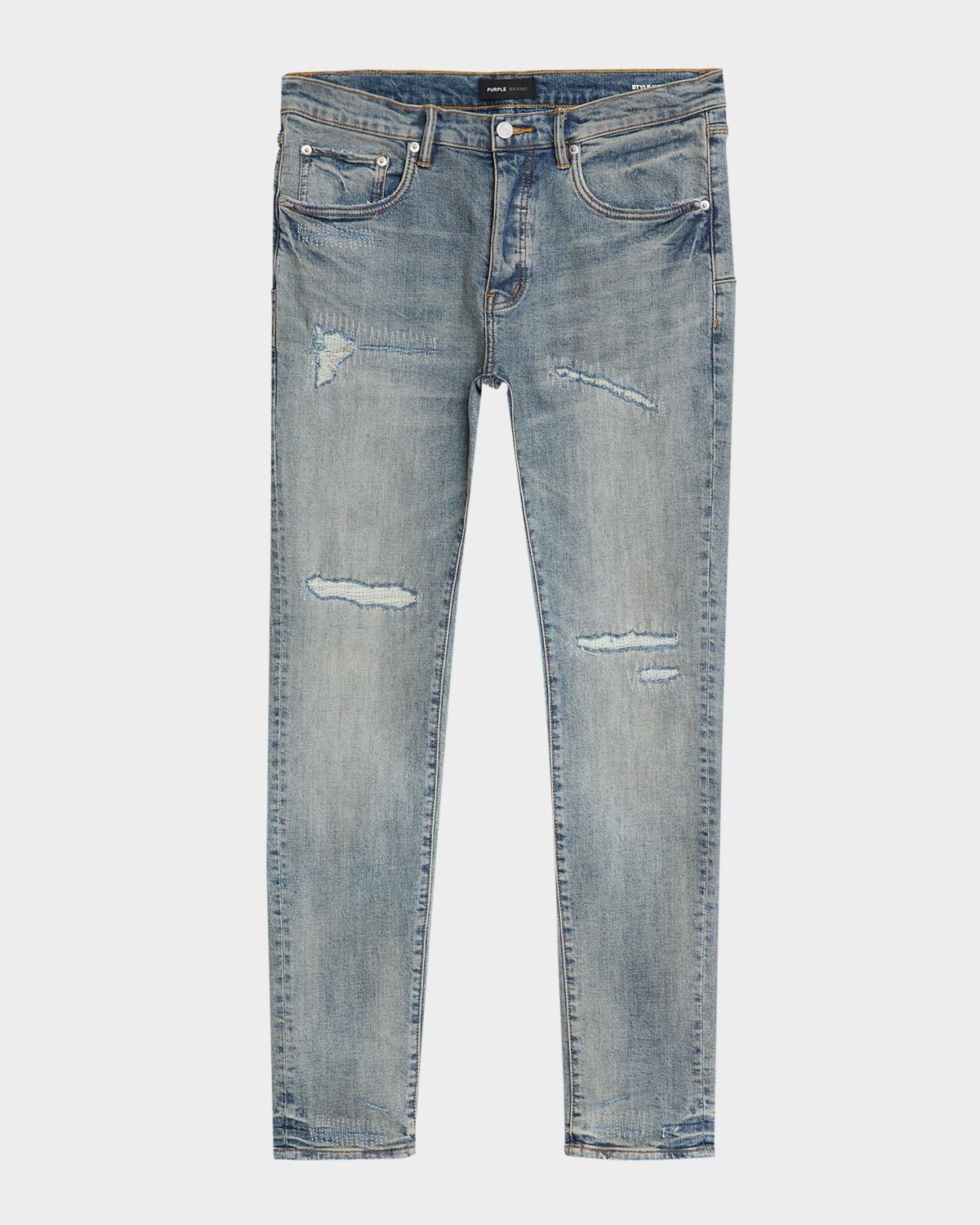 PURPLE Men's Rip & Repair Skinny Jeans