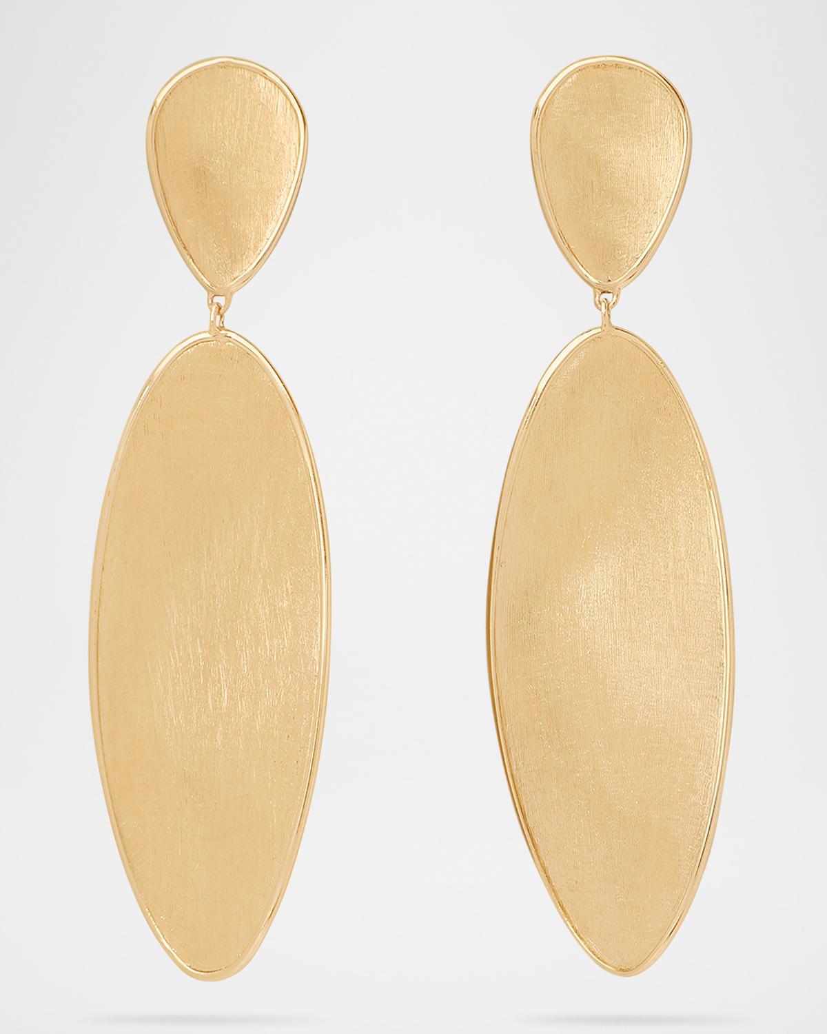 18K Yellow Gold Lunaria Twist Double Drop Earrings
