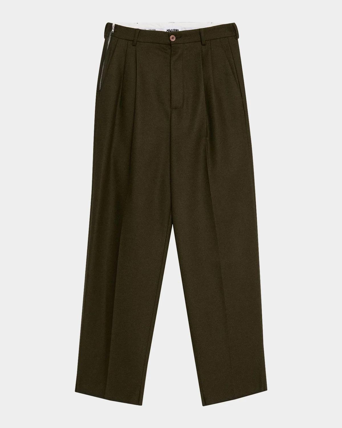 Magliano Men's Signature Wool Double-Pleat Pants