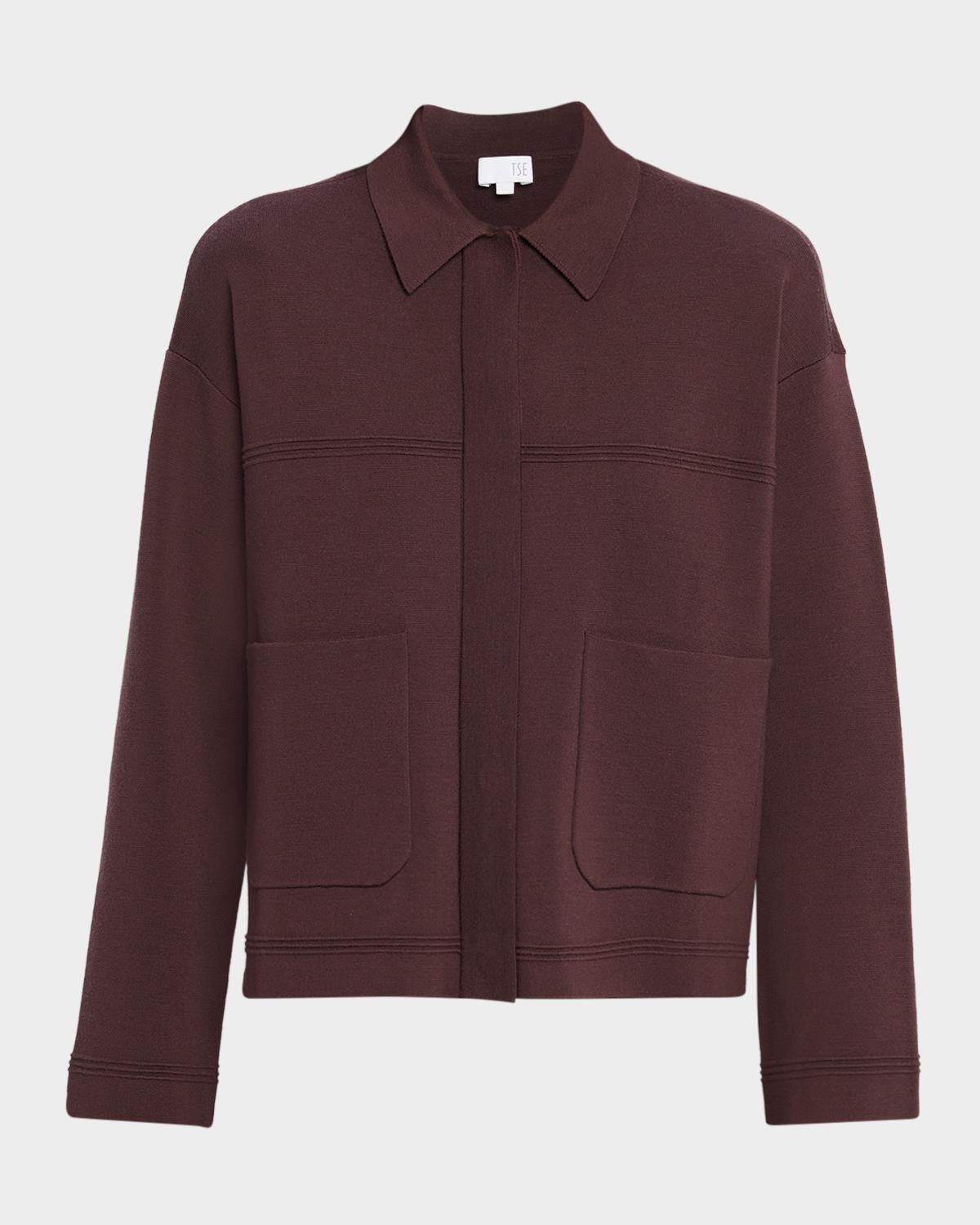TSE Cashmere Fine Knit Wool-Blend Short Jacket
