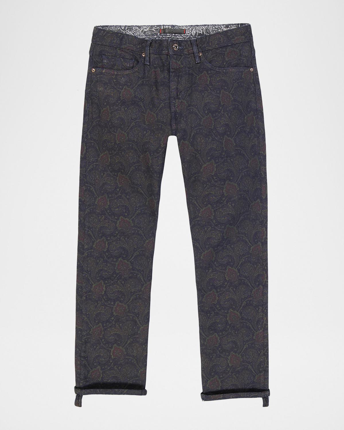 Robert Graham Men's Jaren Straight Paisley Print Jeans