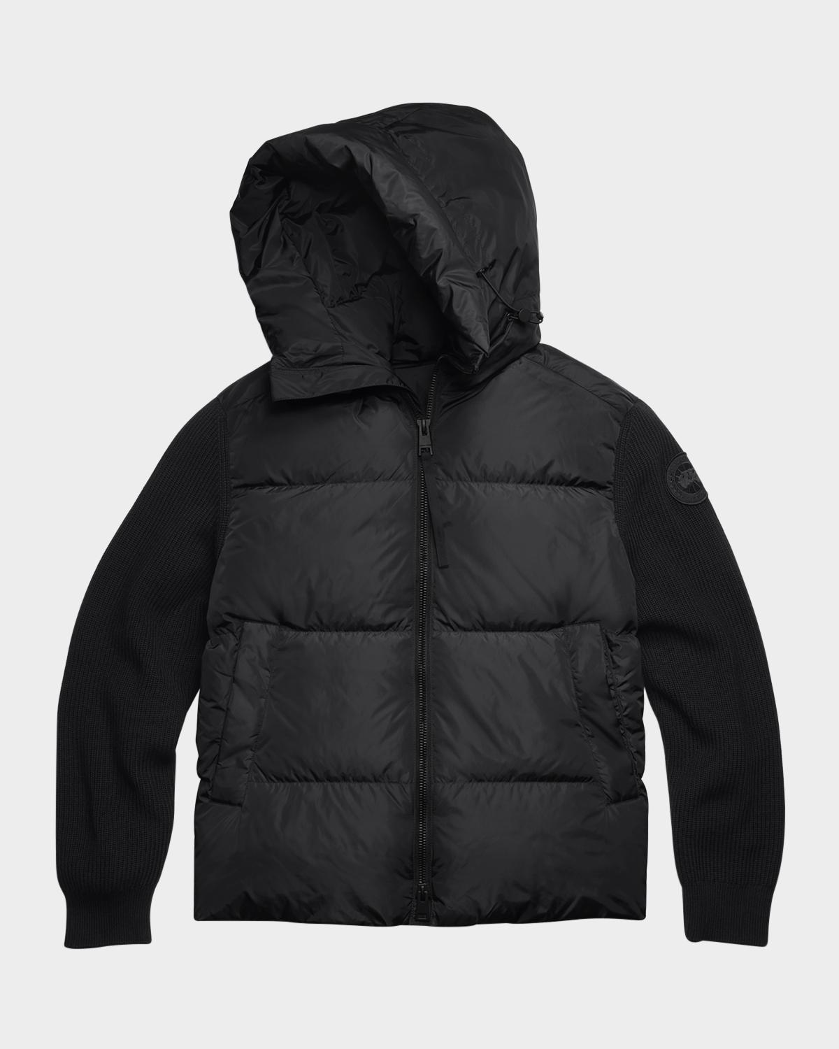 Men & apos;s HyBridge Wool-Knit Nylon Down Hooded Jacket