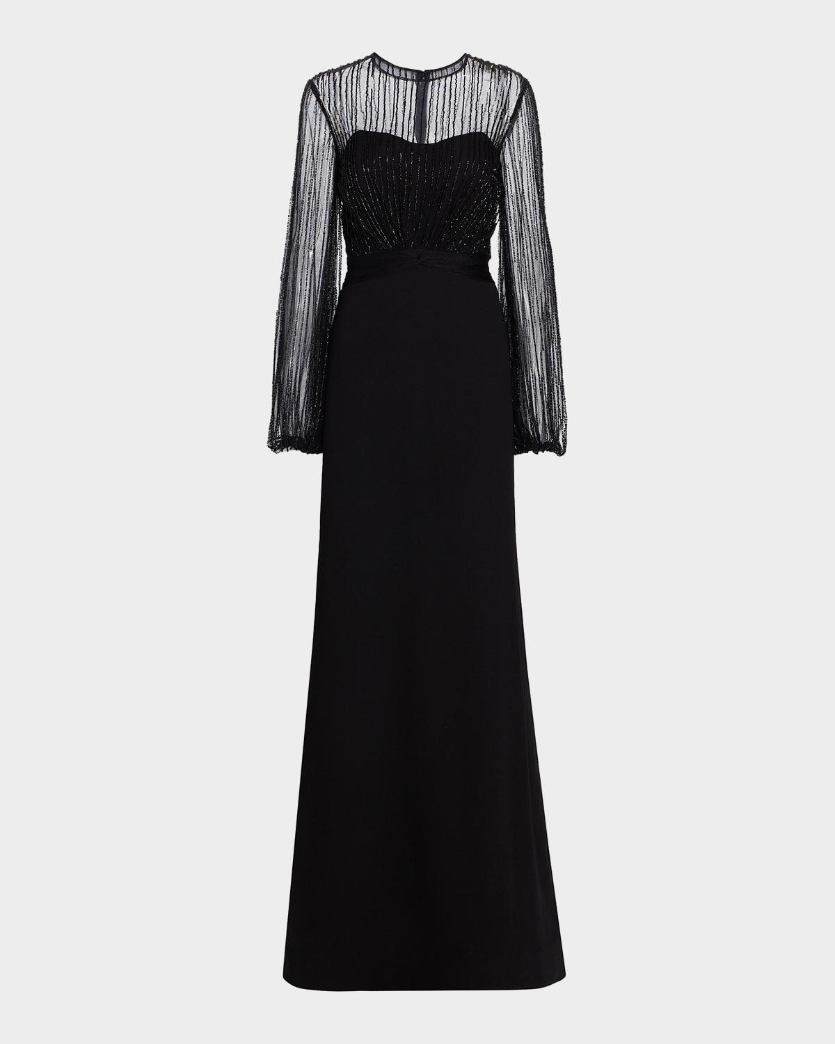 Rene Ruiz Collection Beaded Illusion Trumpet Gown