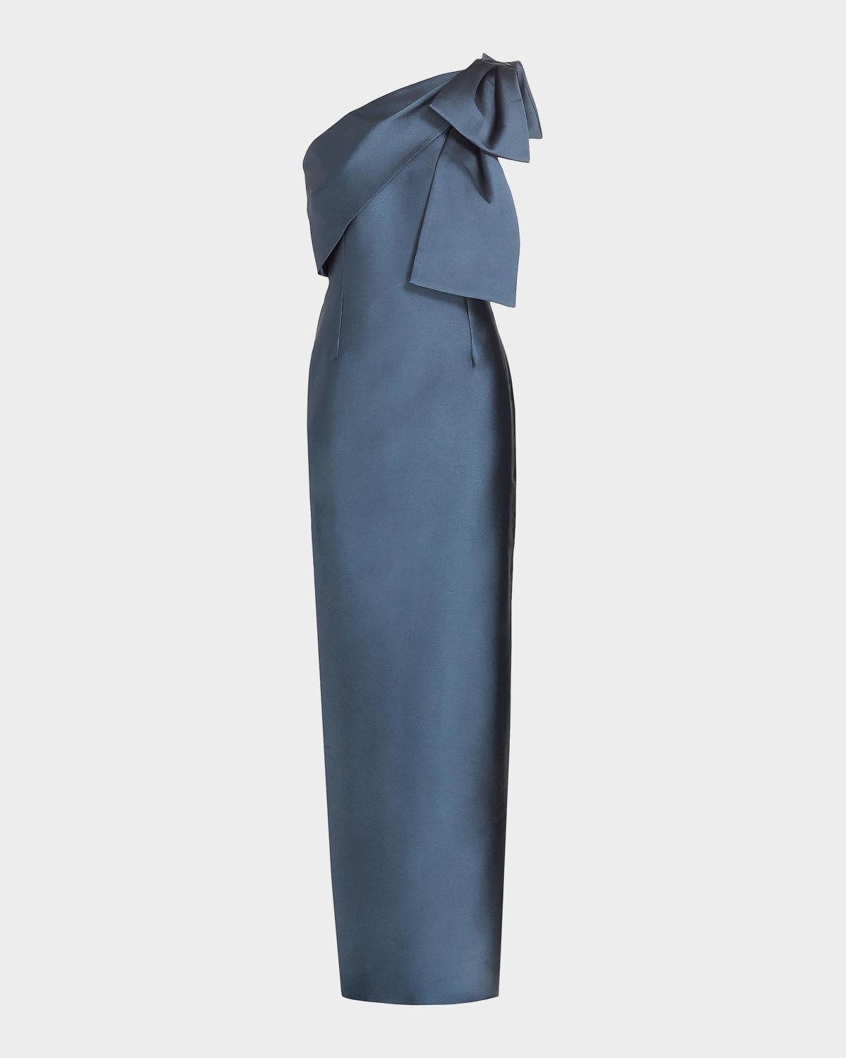SACHIN BABI Bonnie Satin One-Shoulder Gown
