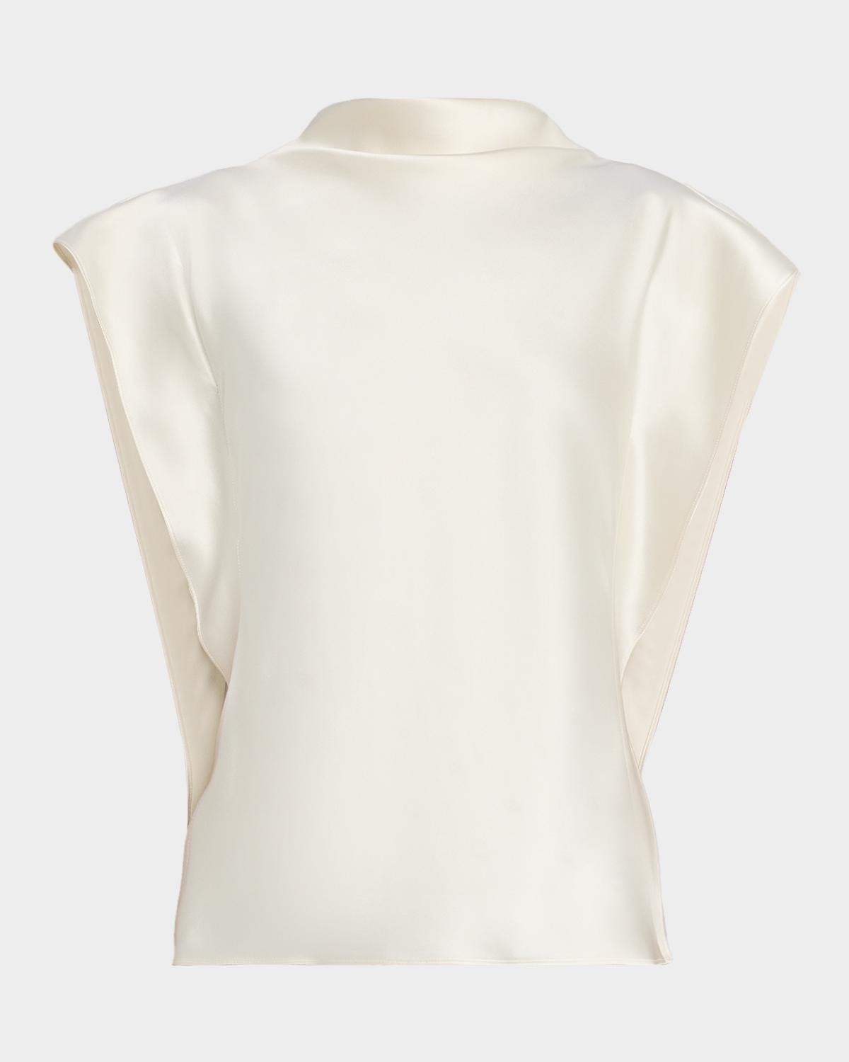 Tanya Taylor Adrien Draped Satin Top