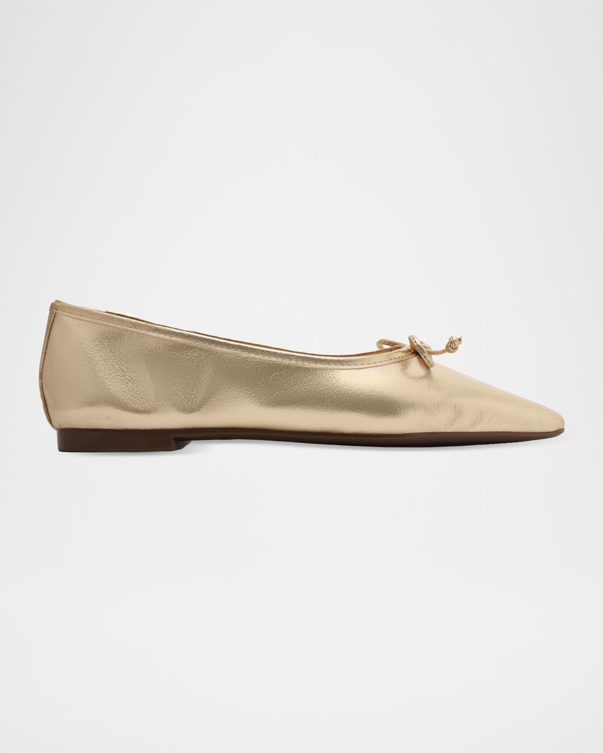 Schutz Arissa Metallic Leather Ballerina Flats