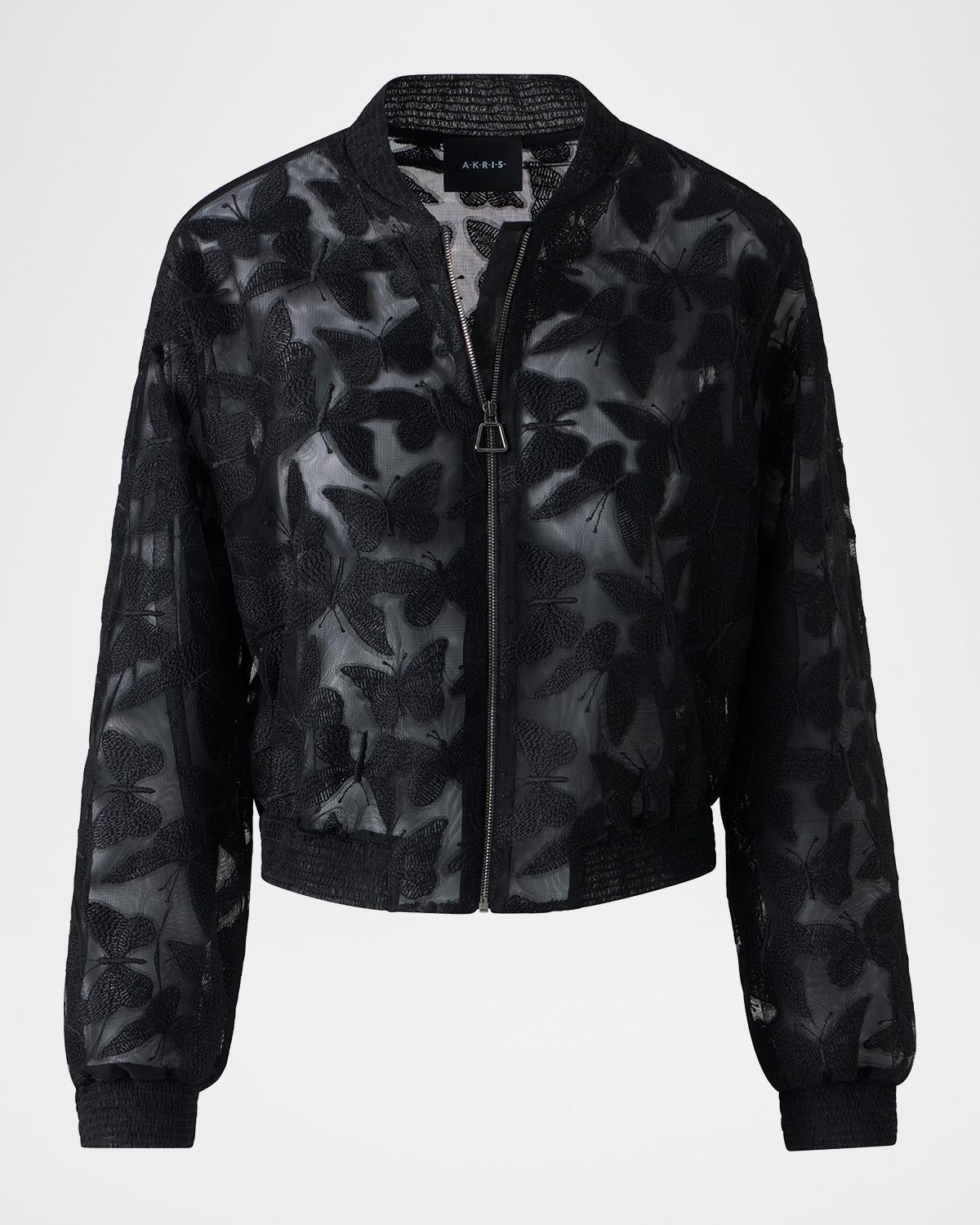 Akris Butterfly Embroidered Bomber Jacket
