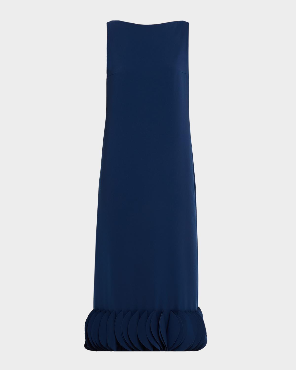 Akris punto Dot Ruffle Sleeveless Midi Dress