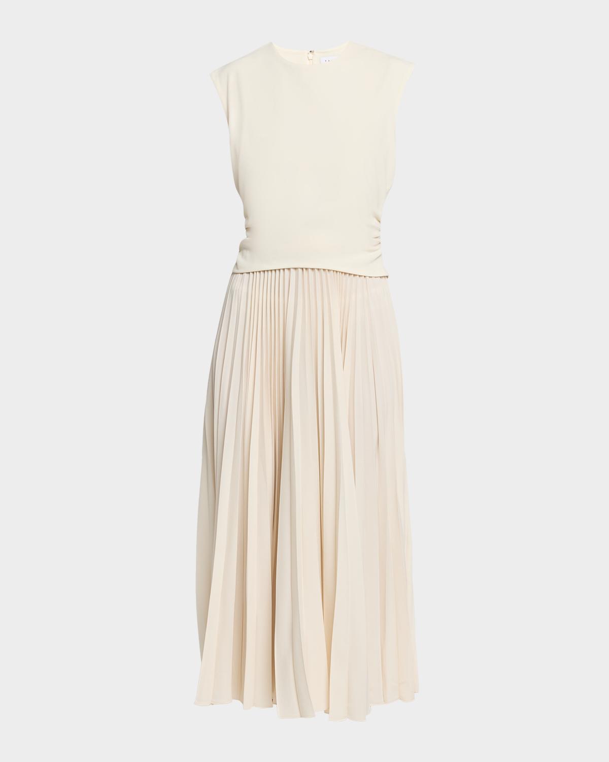 Tanya Taylor Carly Sleeveless Pleated Midi Dress