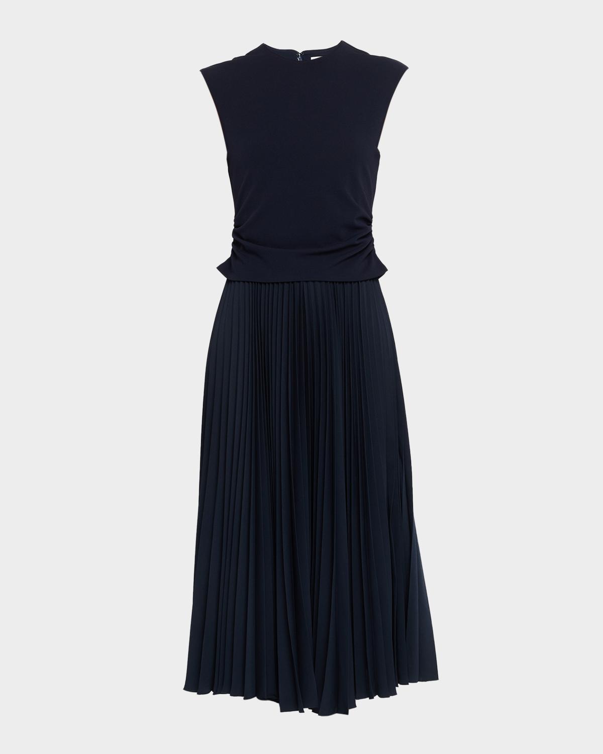 Tanya Taylor Carly Sleeveless Pleated Midi Dress