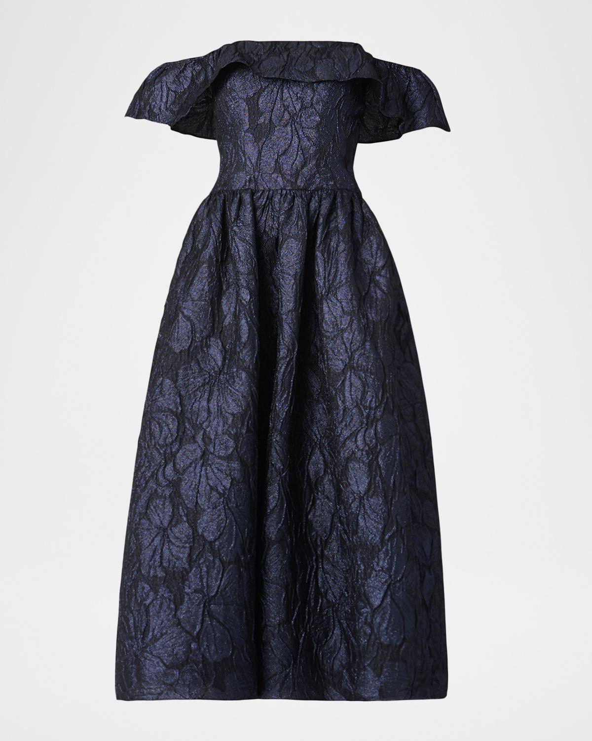 Shoshanna Solana Off-Shoulder Ruffle Jacquard Maxi Dress
