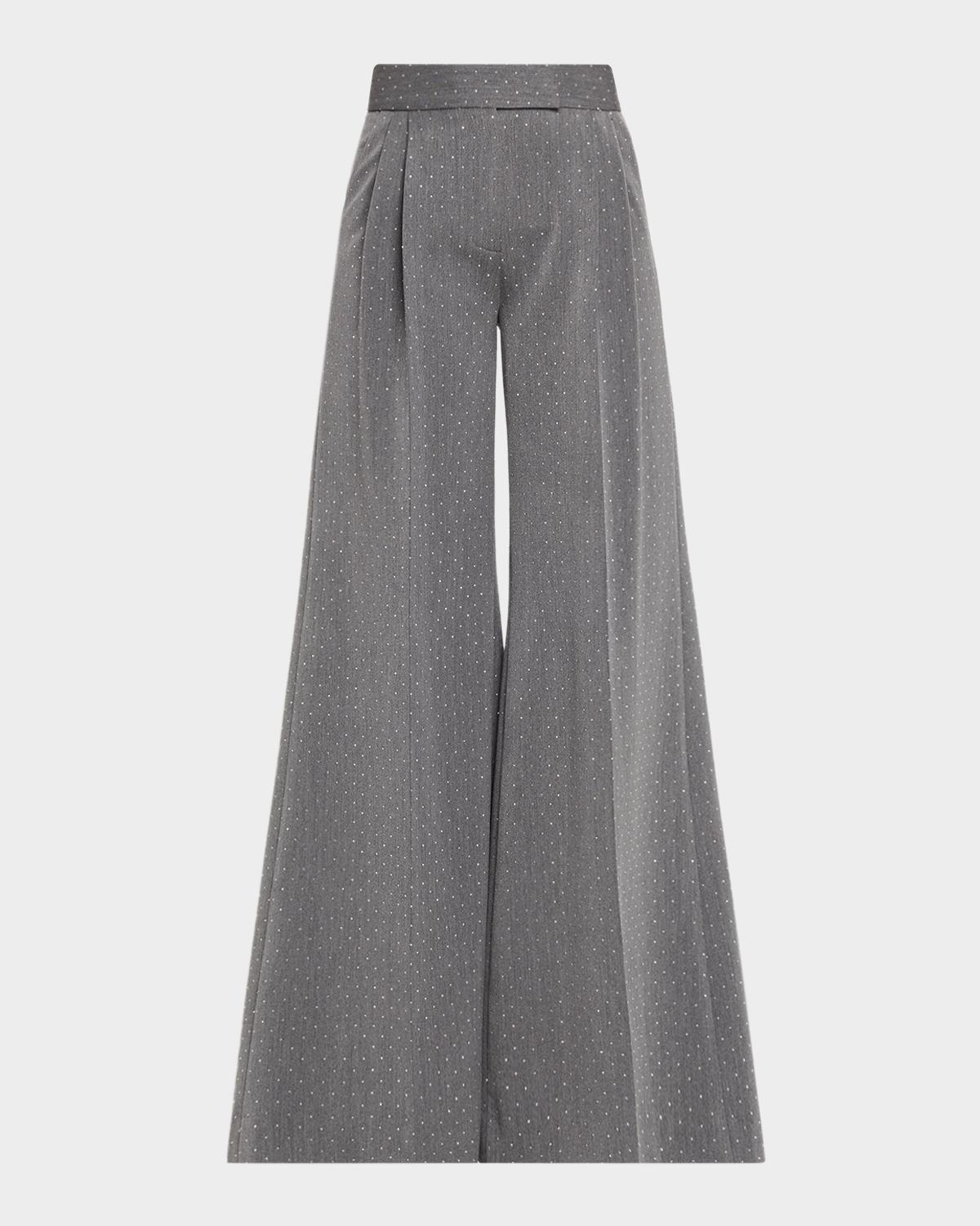 LaQuan Smith Polka Dot Relaxed-Fit Wide-Leg Trousers