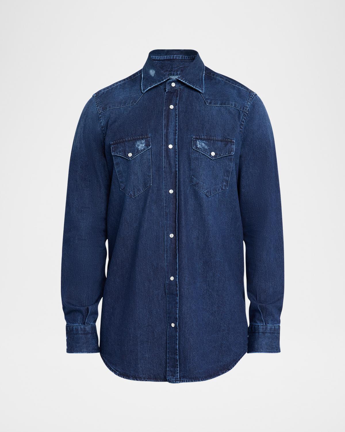 Sartorio Men's Cotton Pocket Button-Down Shirt