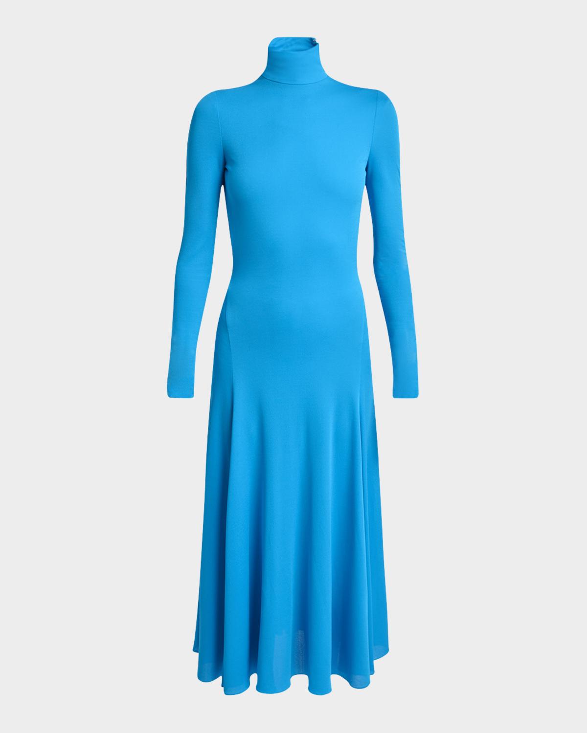 ALAÏA Heart Cutout Turtleneck Long-Sleeve Maxi Dress