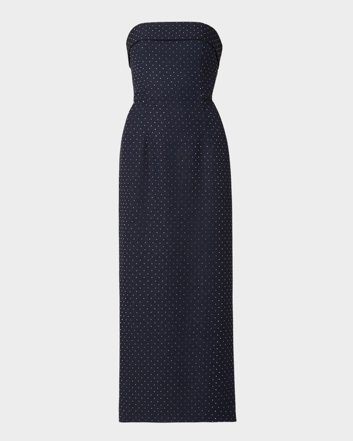 Shoshanna Liza Strapless Crystal-Studded Twill Maxi Dress