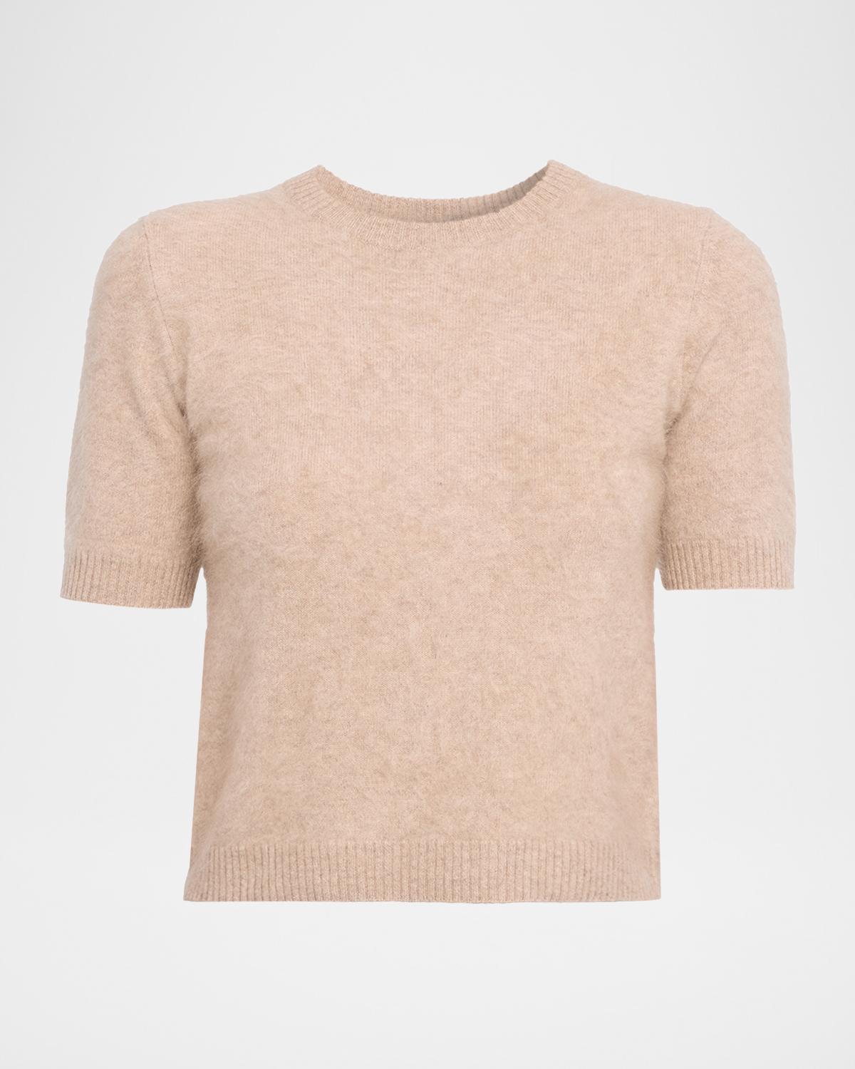 Autumn Cashmere Cropped Fuzzy Crewneck Sweater