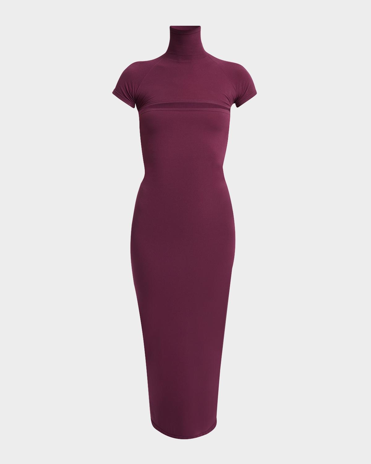 ALAÏA Second-Skin Knit Cutout Midi Dress
