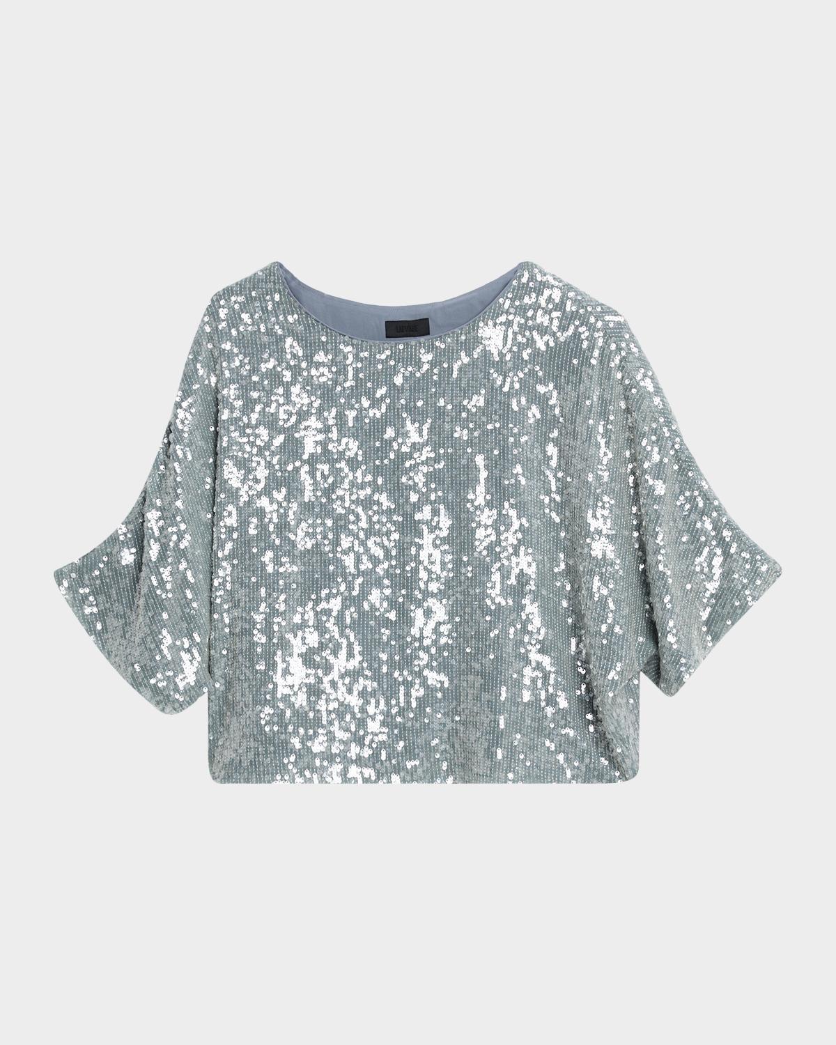 LAPOINTE Sequined Short-Sleeve Oversized T-Shirt