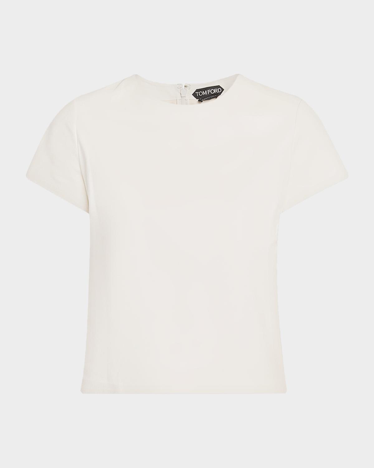 TOM FORD Leather Short-Sleeve Top