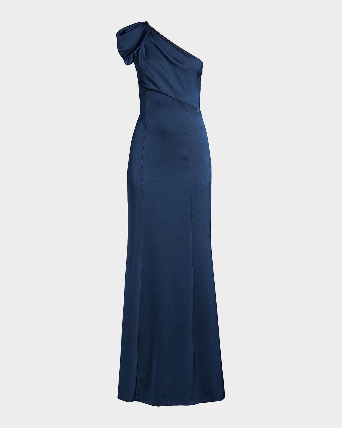 Aidan Mattox One-Shoulder Mermaid Gown