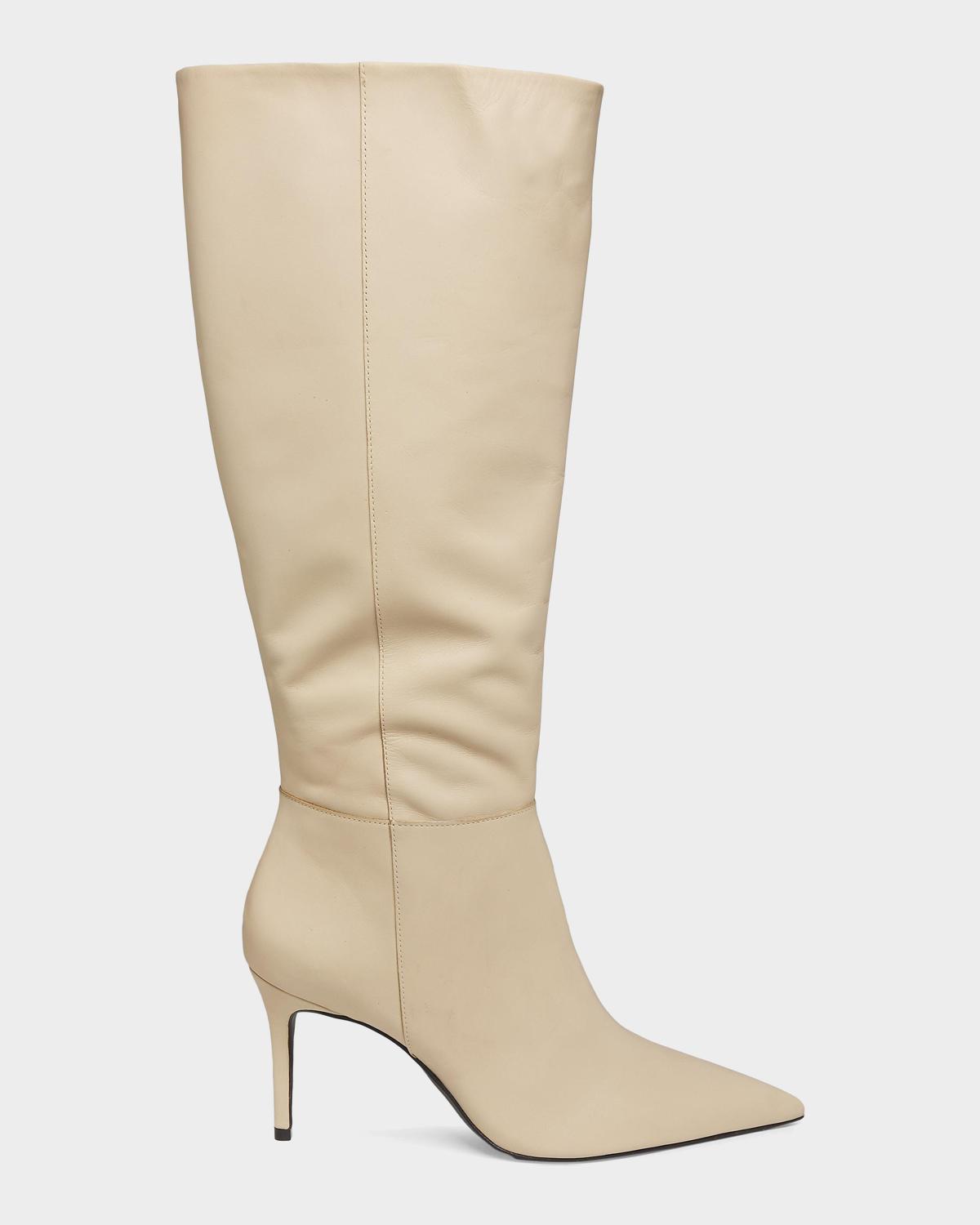 Schutz Mikki 90MM Leather Stiletto Boots