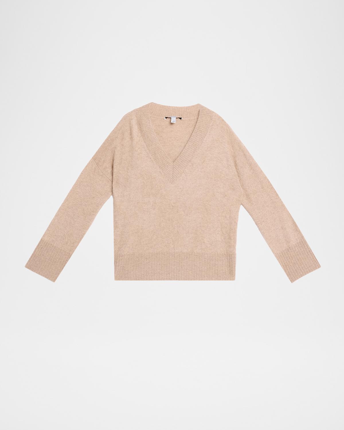 Autumn Cashmere Boxy V-Neck Brushed Cashmere Sweater