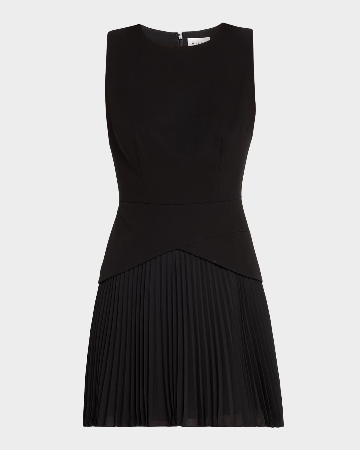 Milly Haddy Cady & Pleated Chiffon Mini Dress