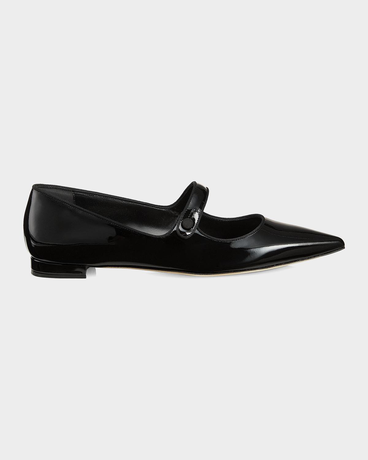 Manolo Blahnik Campariflat 10MM Patent Leather Mary Janes