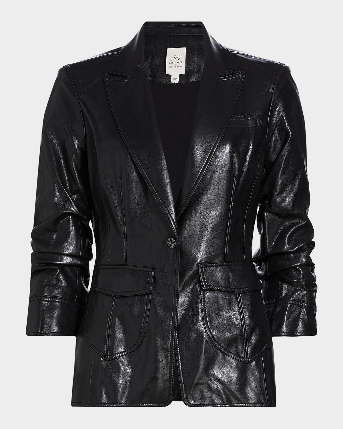 Likely Louisa Vegan Leather Scrunched Jacket