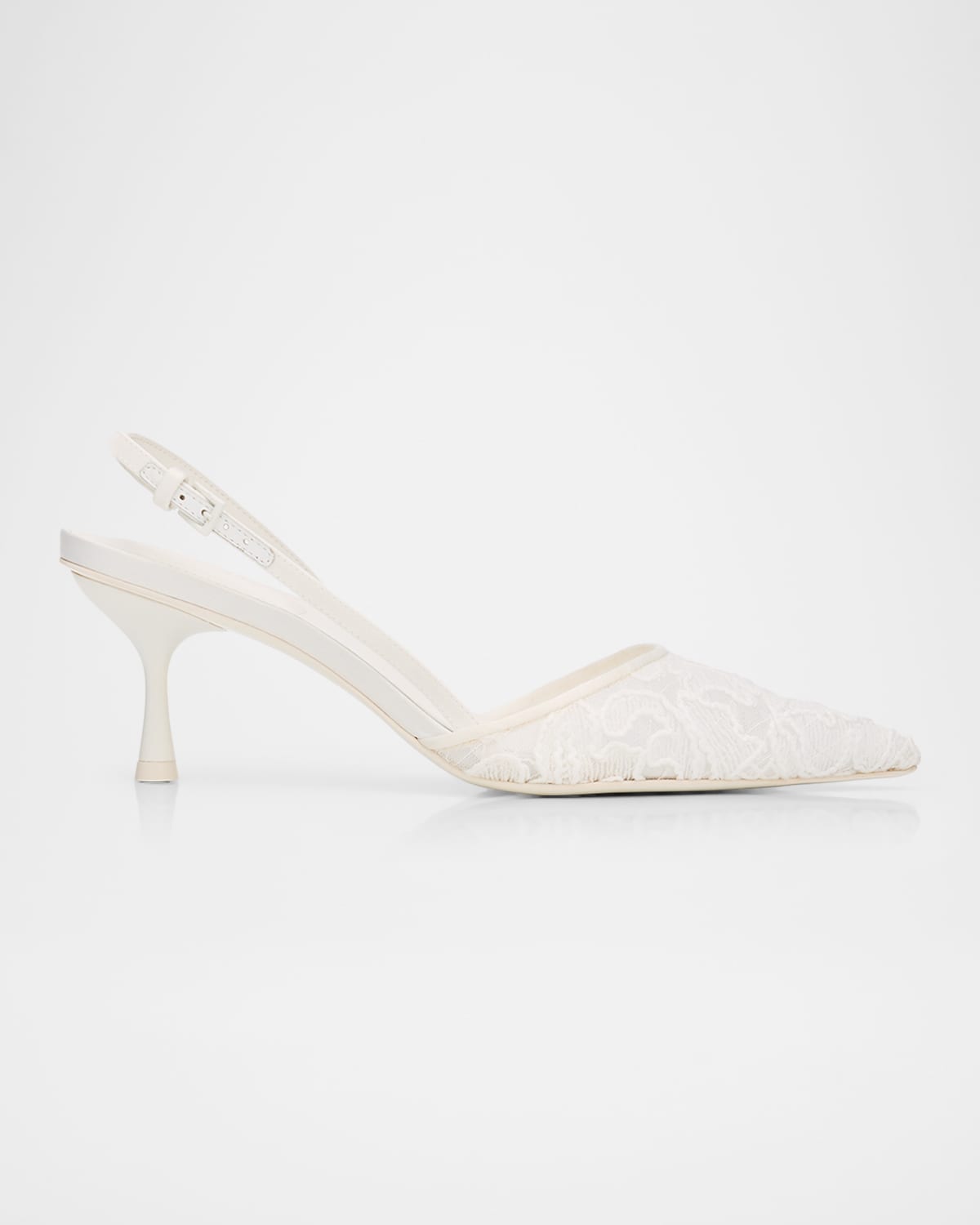Simkhai 65mm Dylan Lace Slingback Pumps In White