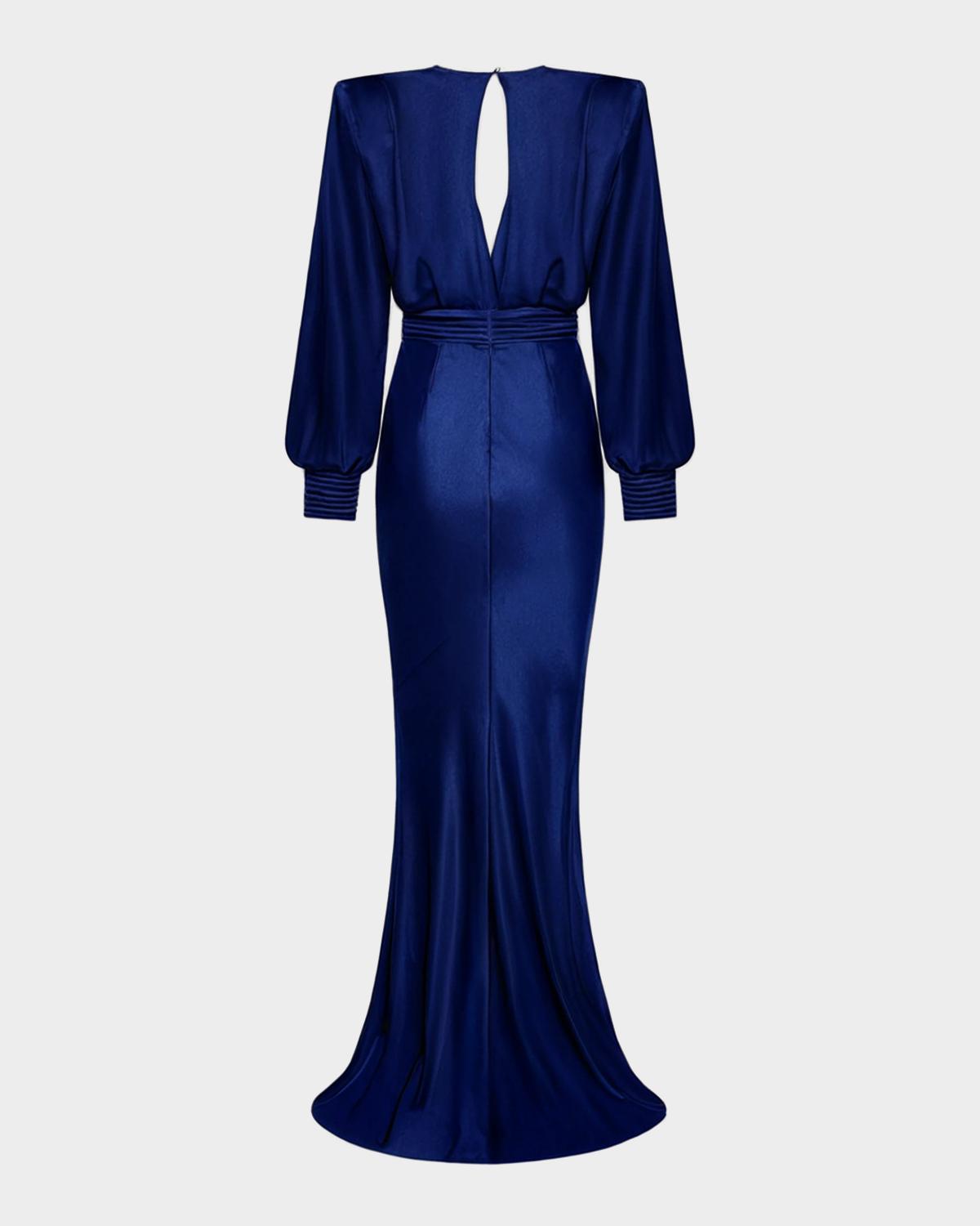 ZHIVAGO Betsy Satin Long-Sleeve Gown