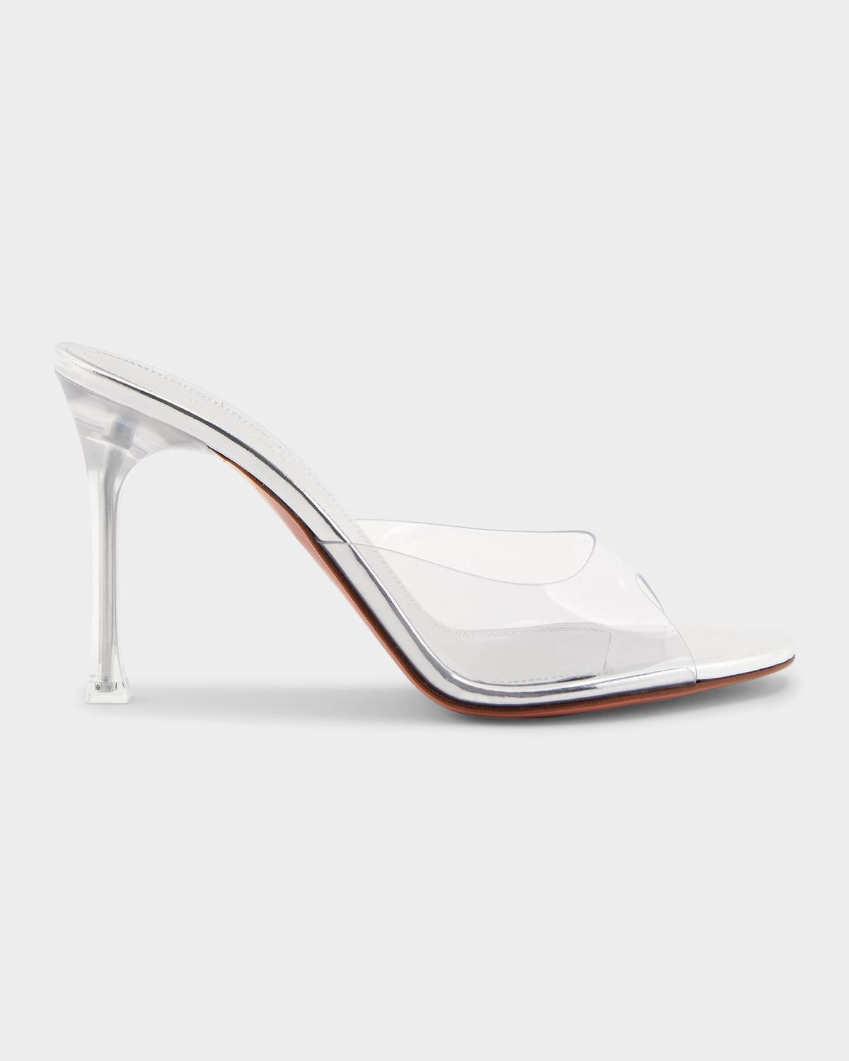 Amina Muaddi Alexa 95MM Transparent PVC Mules