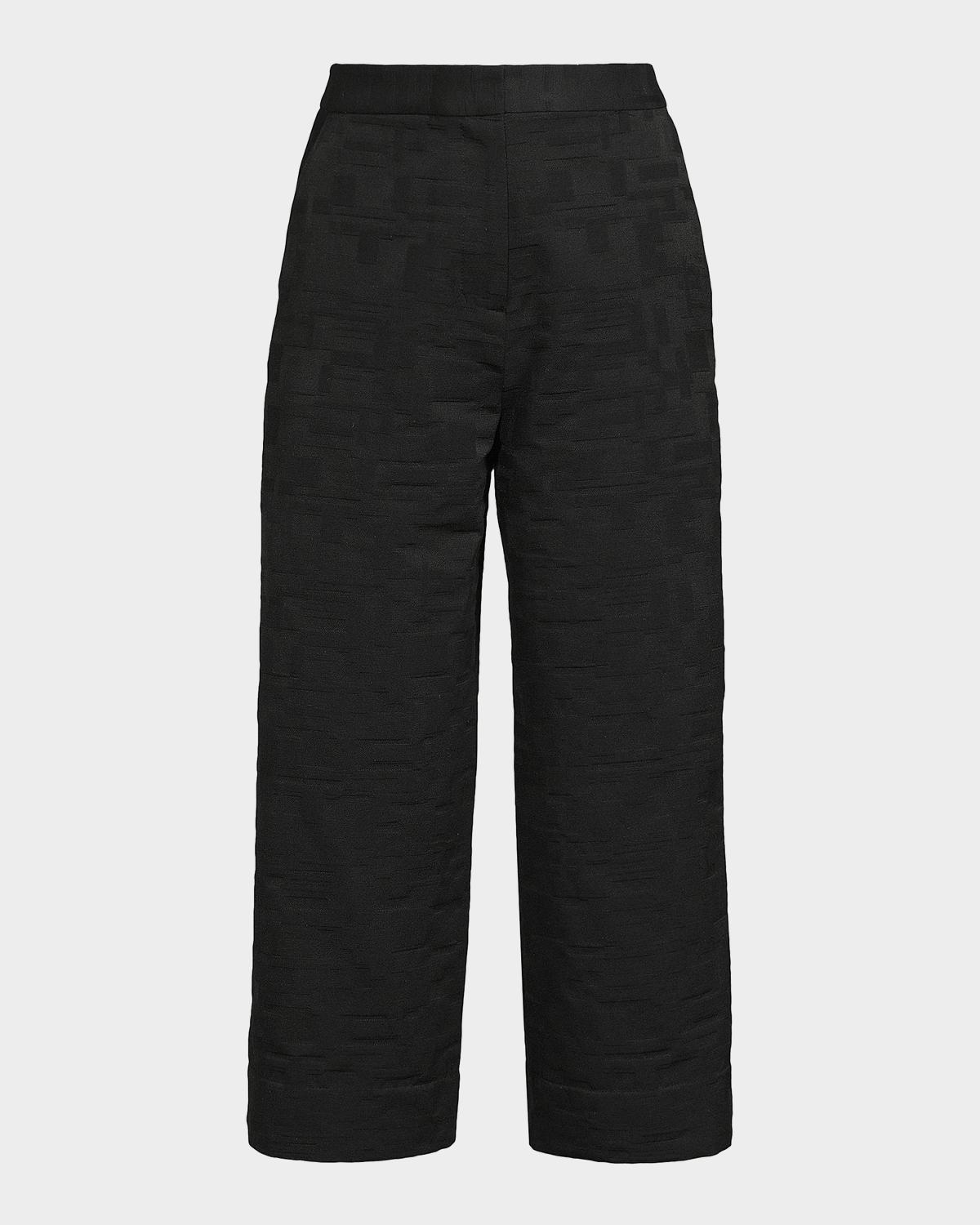 Natori Jacquard Wide-Leg Crop Pants