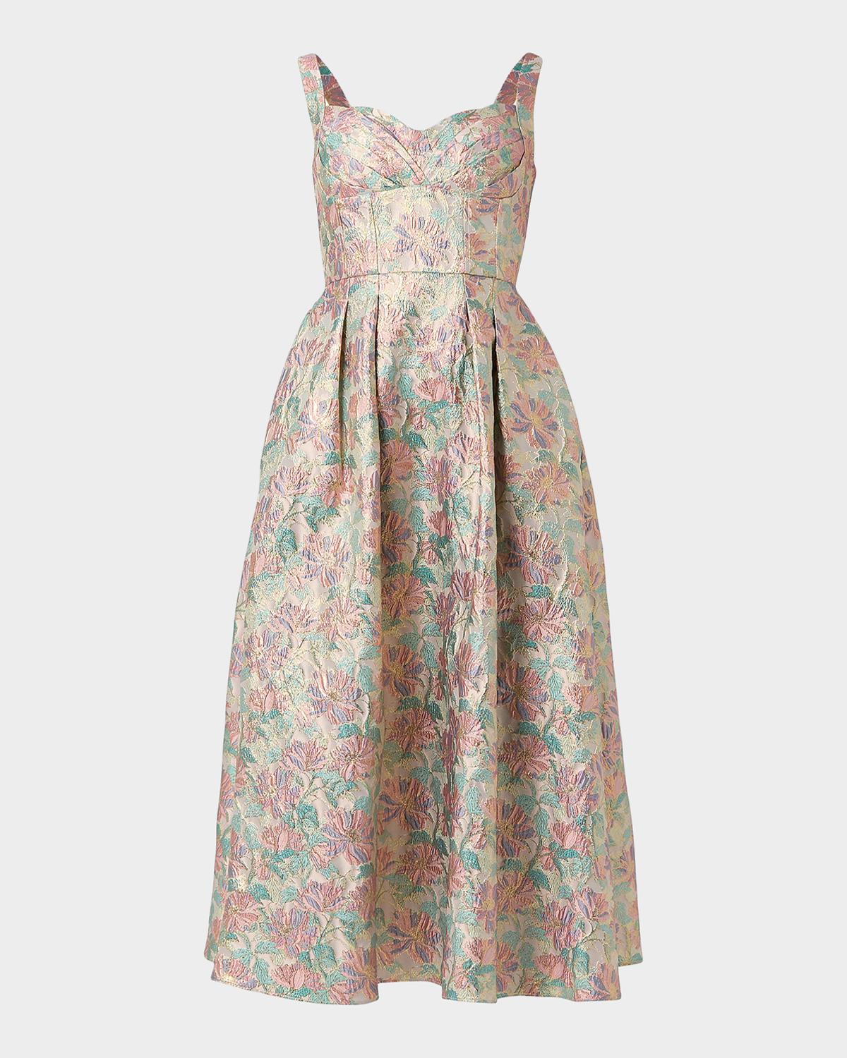 Shoshanna Ophelia Brocade Midi Dress