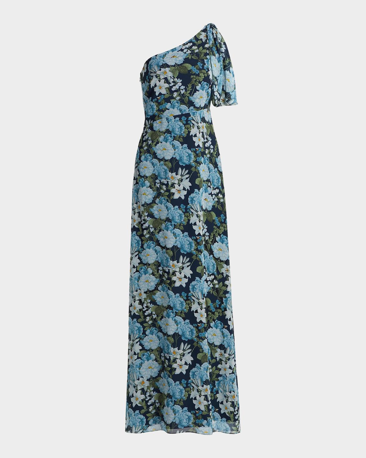 SACHIN BABI Chelsea Floral One-Shoulder Gown