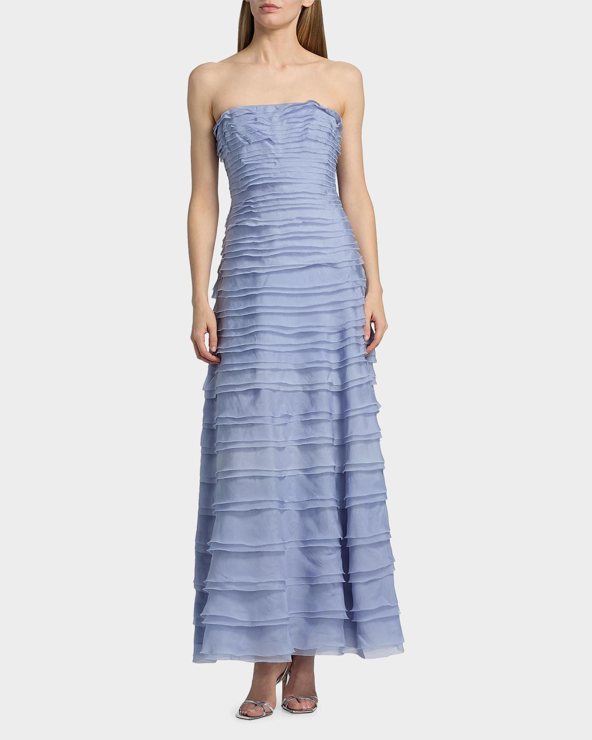 AMUR Pepper Strapless Layered Gown