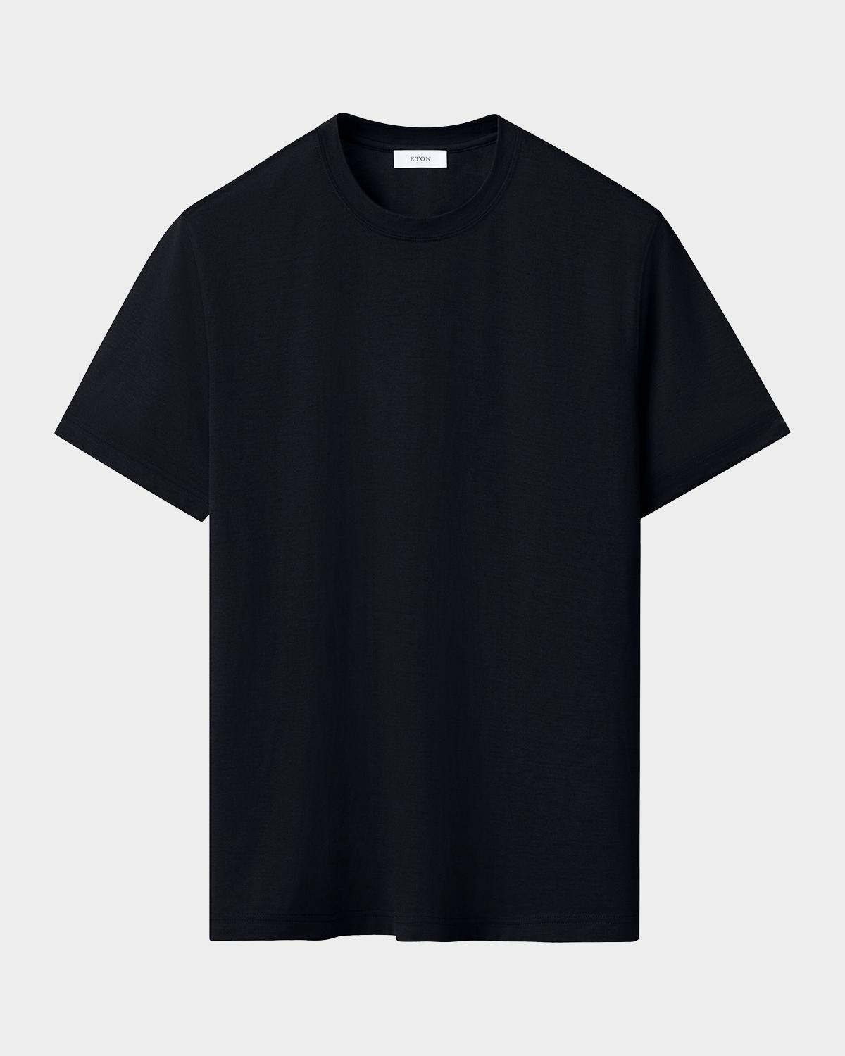 Eton Men's Cotton and Silk Solid Crewneck T-Shirt