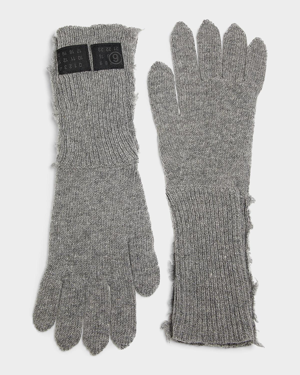 Maison Margiela Men's Ribbed Wool-Blend Gloves