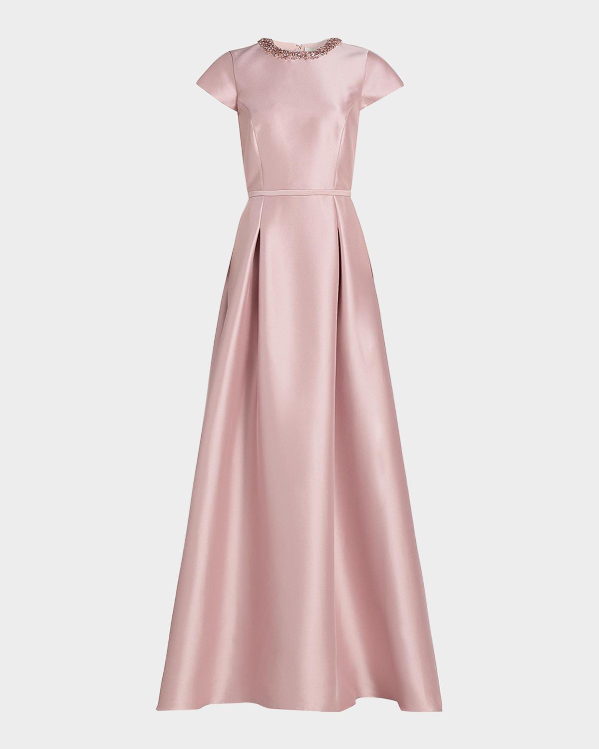 SACHIN BABI Jewel-Embellished Pleated Mikado Gown
