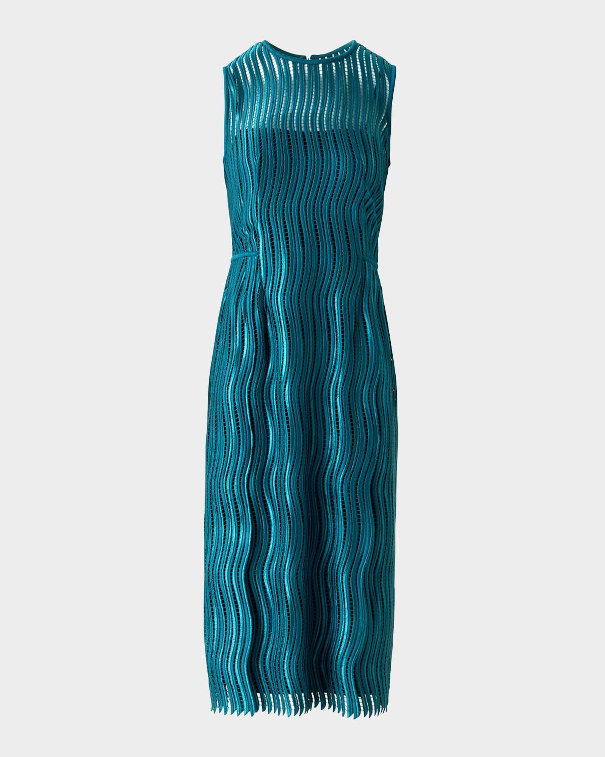 Akris Techno Wave Guipure Sheath Midi Dress