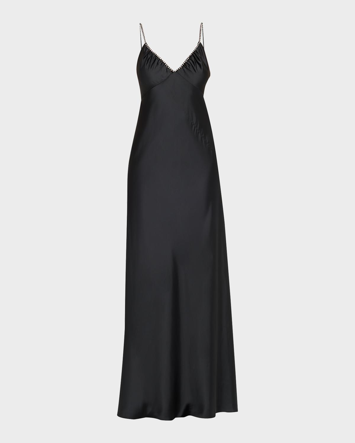 LoveShackFancy Mystara Satin Maxi Dress